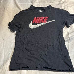 Nike Black T-Shirt with Red Logo